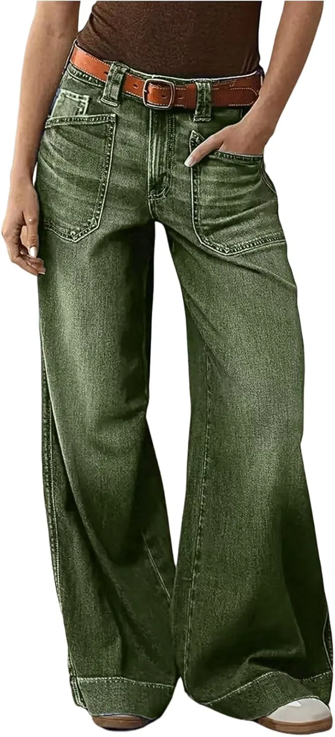 Джинсы широкие Green