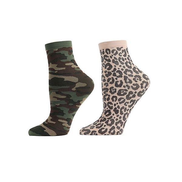 

Набор из 2 пар женских модных носков-браслетов Memoi, Green Multi