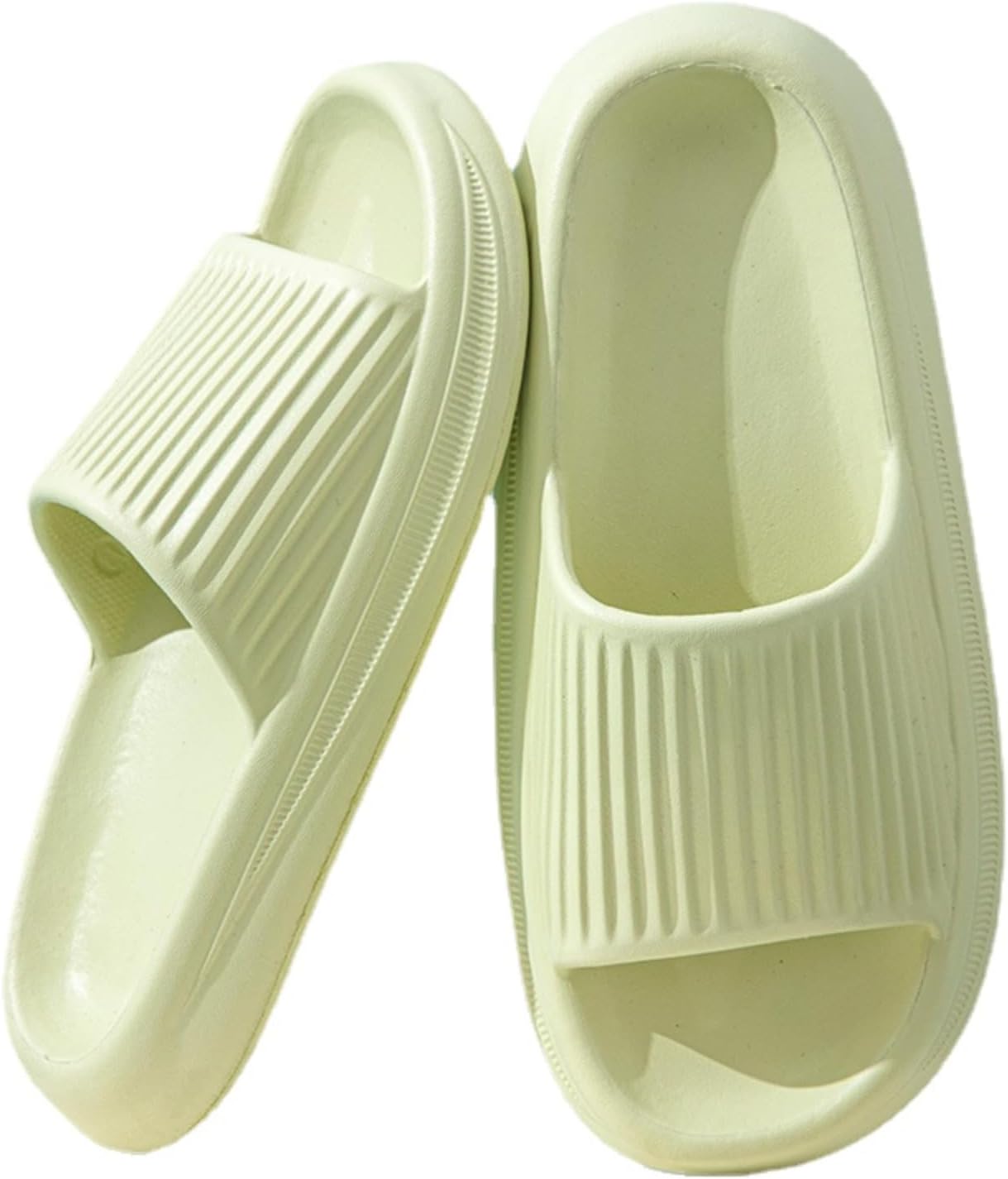 

Домашние тапочки для женщин Мужчины Летние тапочки Надевание на улице Пляжные сандалии Тапочки для ванной комнаты Толстая подошва с нескользящей подошвой Дышащая домашняя обувь Тапочки для душа с открытым носком Iwhgrmp, зеленый