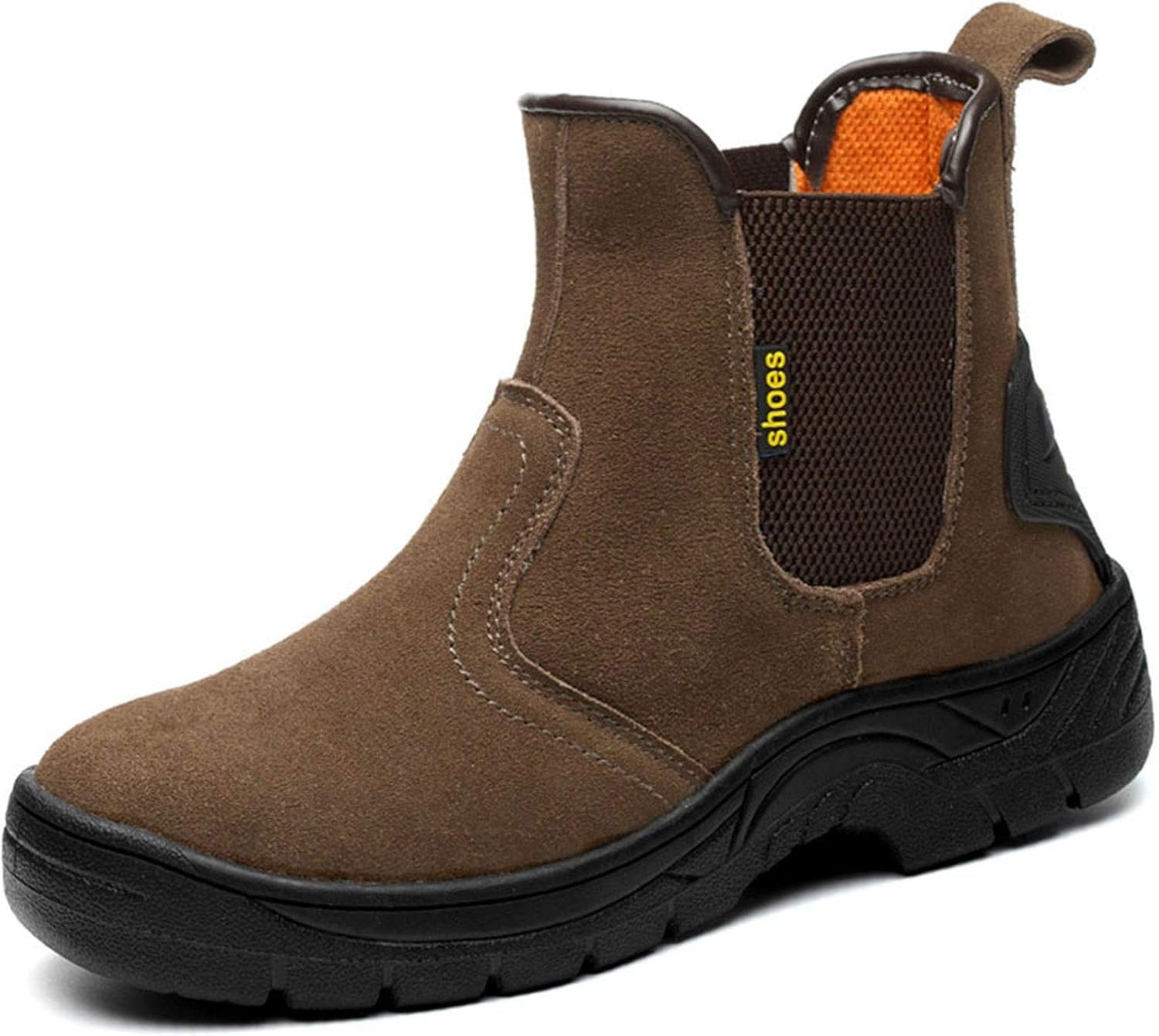 

Ботинки HISXUS для мужчин с стальным носком, кроссовки для женщин, легкие, дышащие сетчатые, цвет: коричневый, размер: 8 US