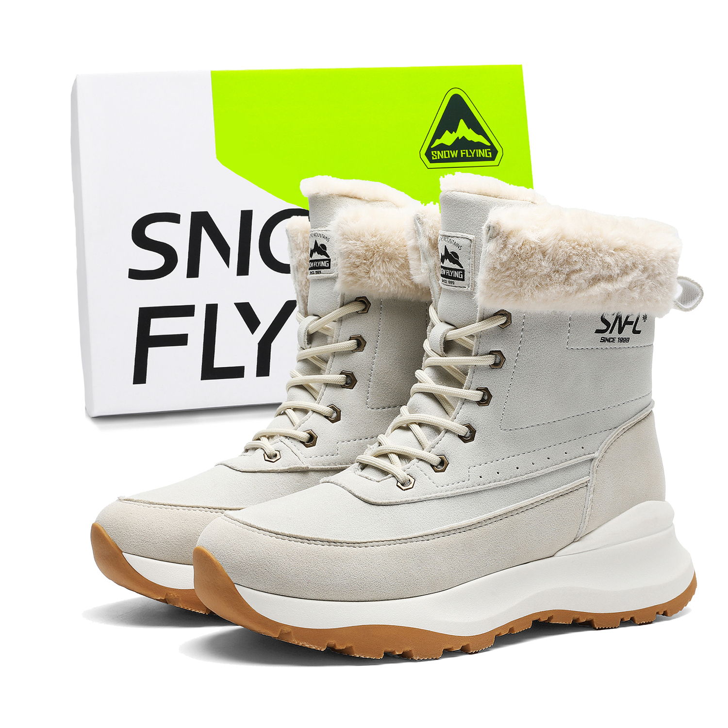 

SNOW FLYING Бежевые короткие унты унисекс, цвет Beige Box