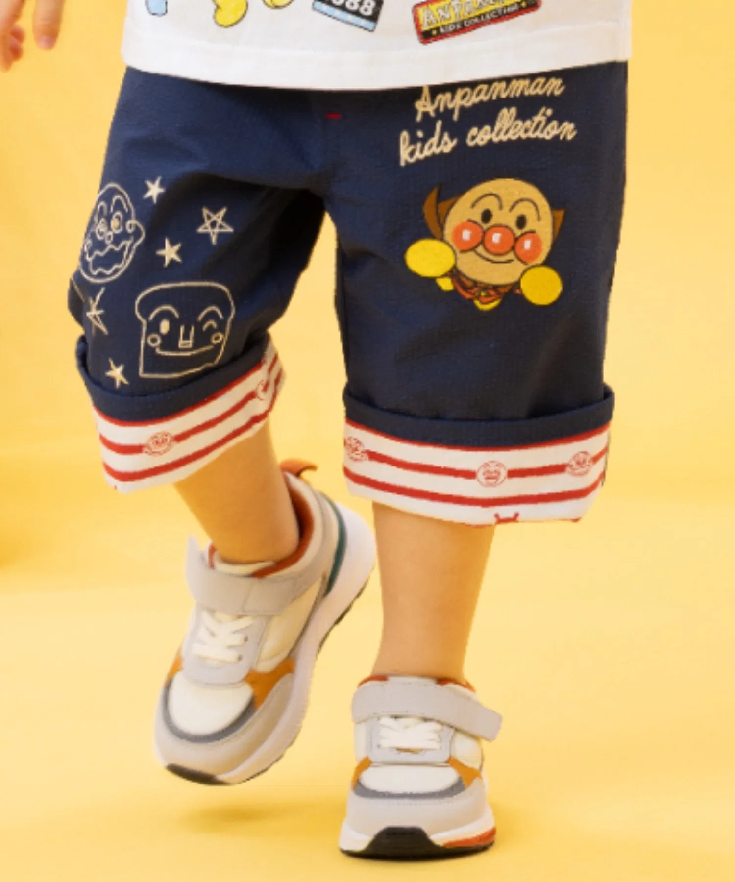 Детские брюки ANPANMAN KIDS COLLECTION с вышивкой и принтом тёмно-синие
