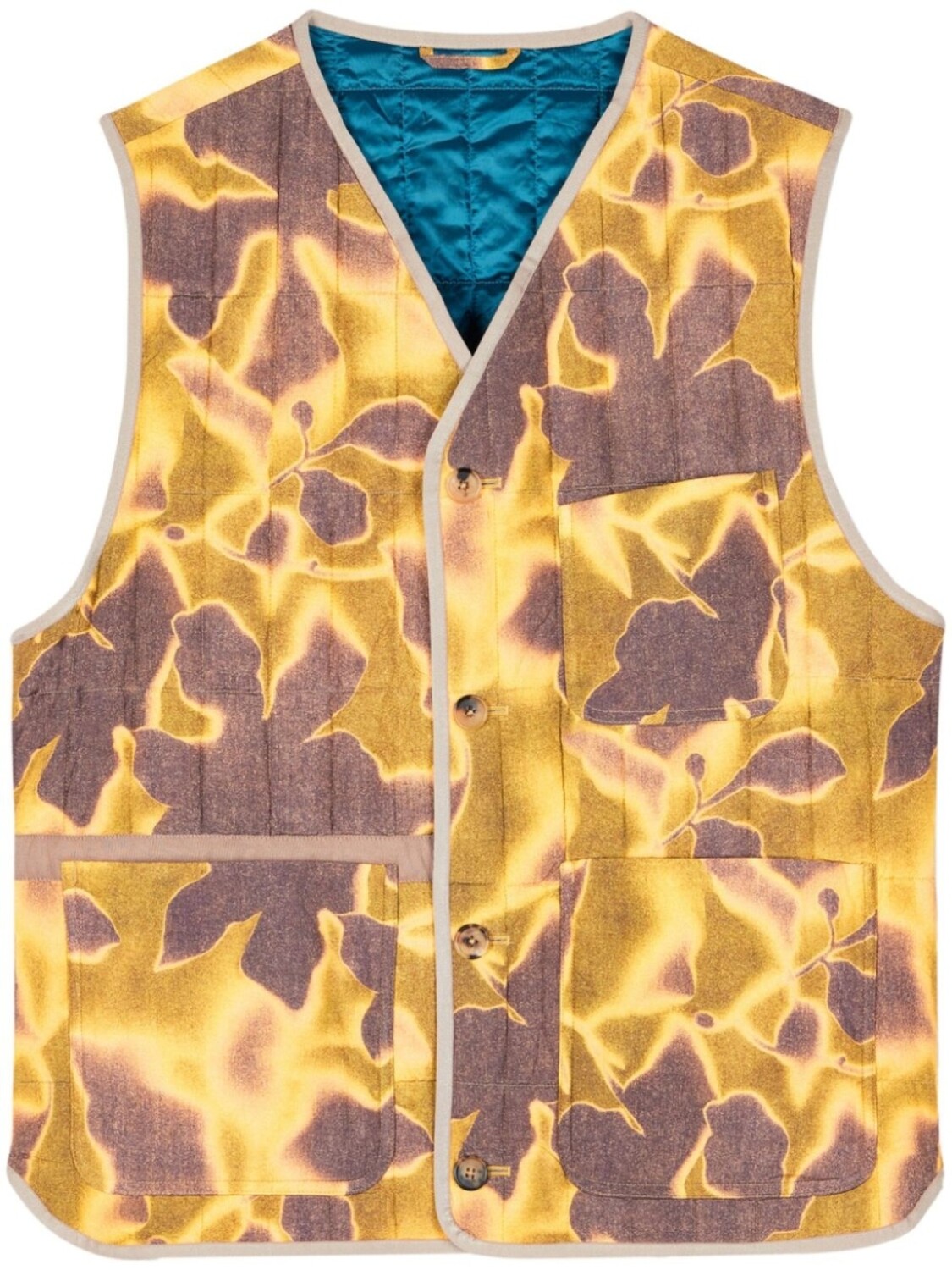 

Стеганый жилет Photogram Leaves Paul Smith, желтый