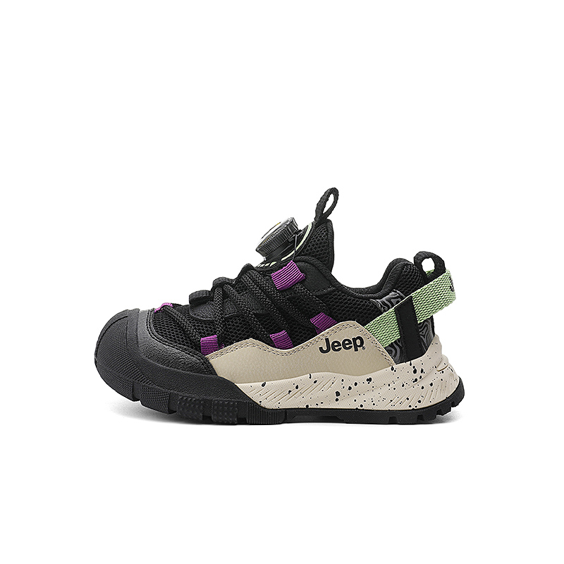 

Низкие детские повседневные кроссовки Kids' Jeep черно-коричневые, Abyss Black/Milk Tea Brown