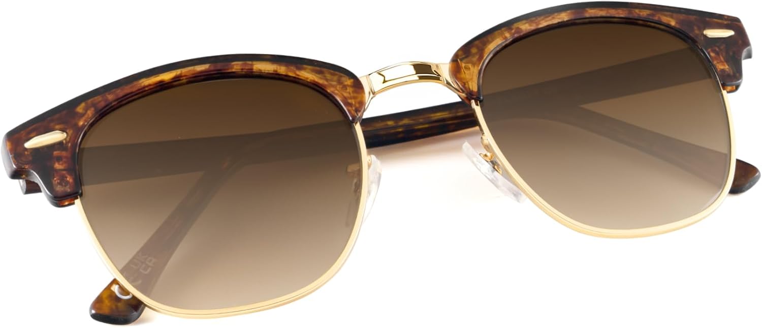 

Поляризованные солнцезащитные очки KALIYADI для мужчин и женщин, полуободковая оправа, солнцезащитные очки для вождения, блокирующие УФ-излучение, E6-(glass Lens | Non Polarized) Glossy Tortoise | Gradient Brown | Gold Rim