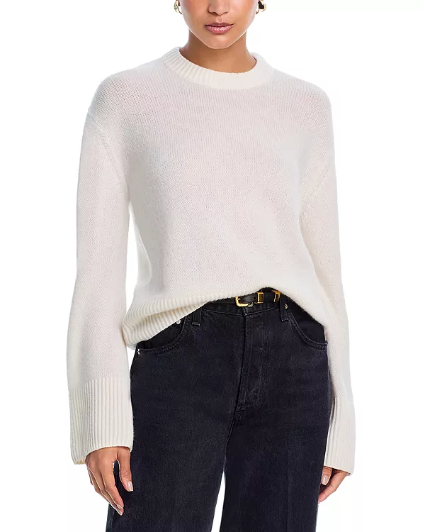 

Эксклюзивный свитер с круглым вырезом из 100% кашемира цвета аквамарин. Aqua, белый