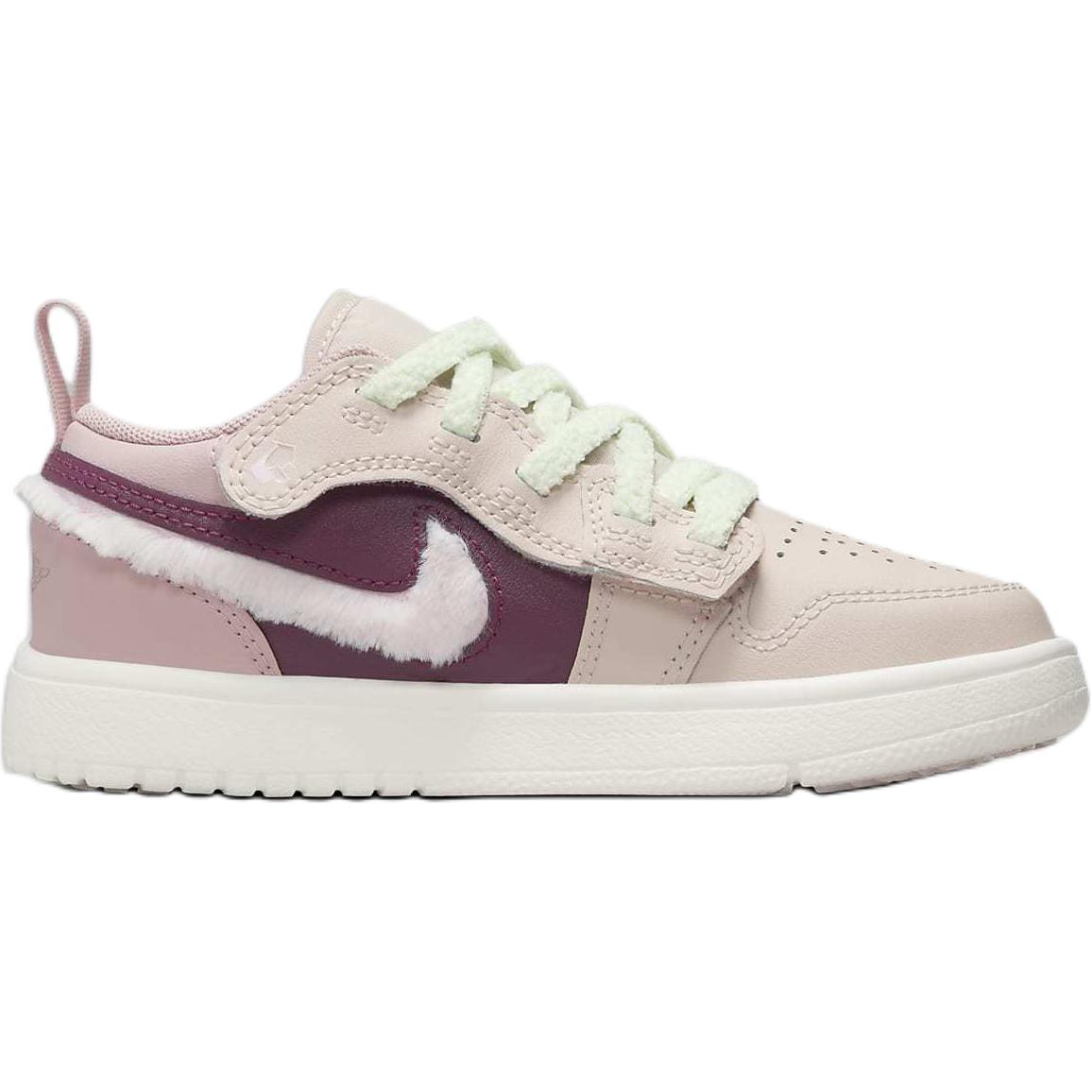 Детские повседневные кроссовки Jordan Air 1 Pink/Umber/Beige с противоскользящей подошвой и износостойким покрытием — фото 2
