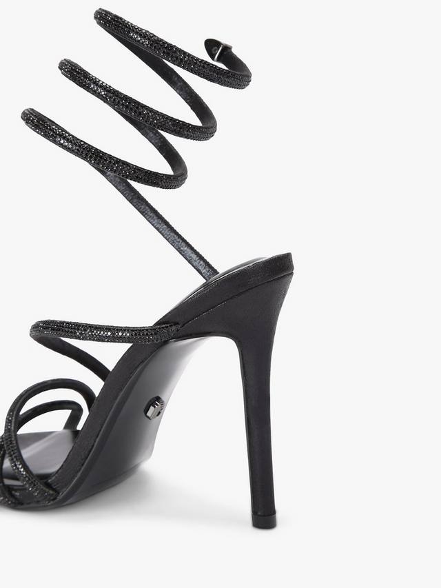 Страппи сандалии с диамантовыми спиральными украшениями Carvela, Black — фото 4