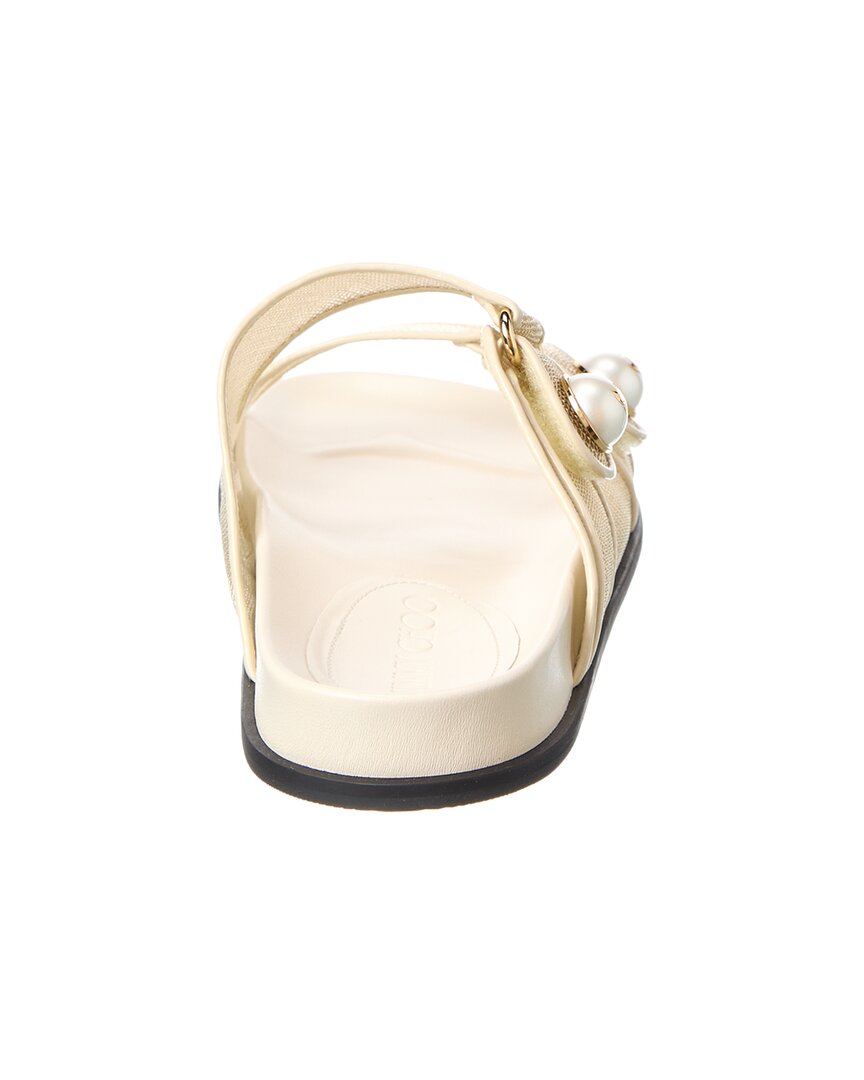 Jimmy Choo Fayence Mesh & Leather Sandal, золотой — фото 3