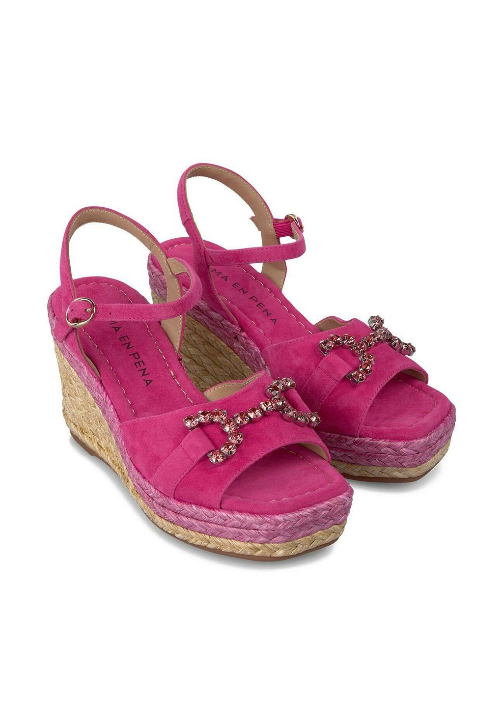 Босоножки на танкетке Platform sandals Alma en Pena, цвет Fucsia Jaspeado — фото 3