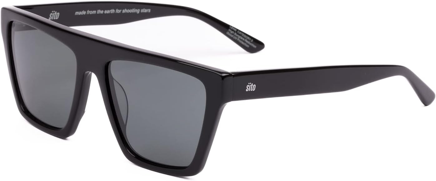 

Солнцезащитные очки SITO SHADES Bender Shield с поляризацией/без поляризации, дизайнерские, в стиле ретро, ​​для фестивалей и концертов, защита от УФ-излучения 100%, Black