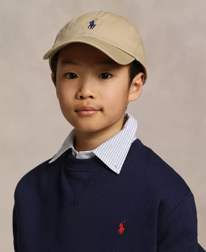 

Бейсболка из хлопкового чино для мальчиков старшего возраста Polo Ralph Lauren, коричневый/бежевый