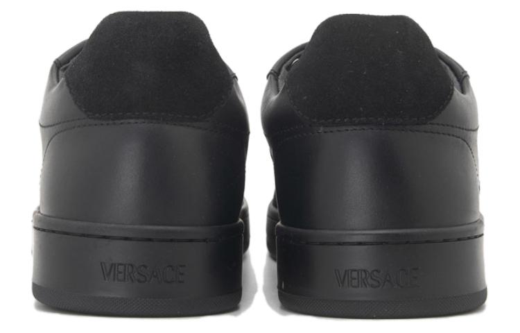 Кожаные низкие кроссовки черно-синие VERSACE — фото 3