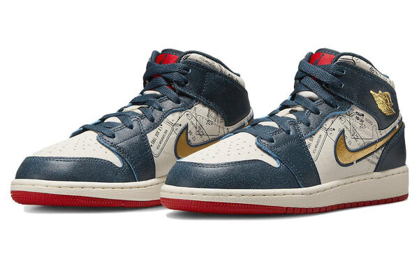 Кроссовки 1 средний размер Air Jordan, синий — фото 4