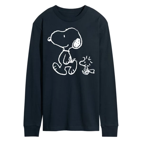 

Мужская футболка с длинным рукавом Peanuts Snoopy Woodstock Walk Licensed Character, синий