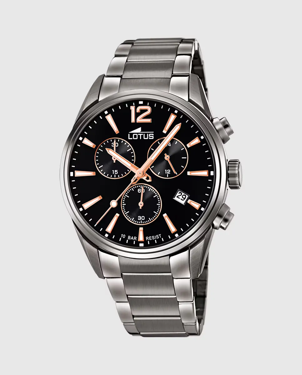 

Мужские часы 18682/2 Chrono из серой стали LOTUS, серый