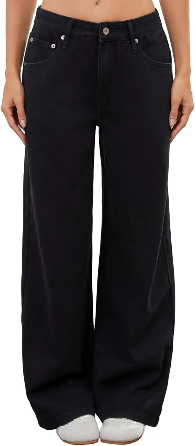 

Женские джинсы с регулируемой талией и прямыми штанинами Y2K Wanduyini