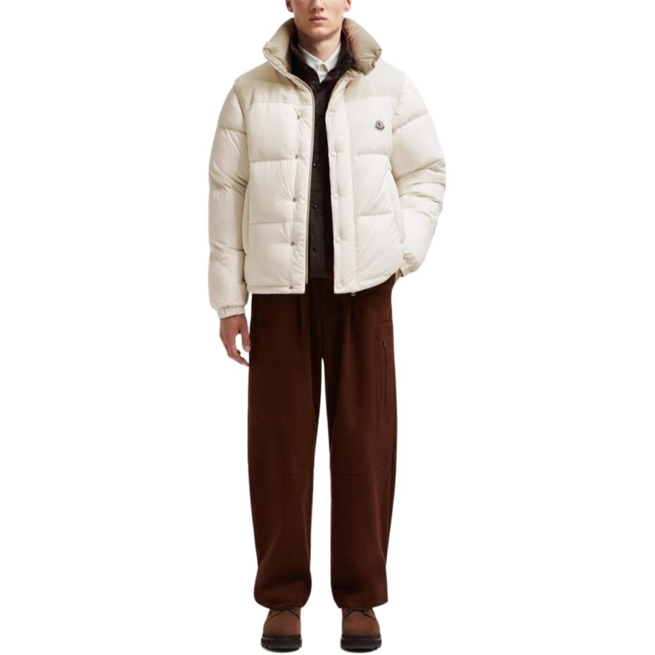 Reversible Short Puffer Jacket Moncler, White/Light Coffee — фото 3
