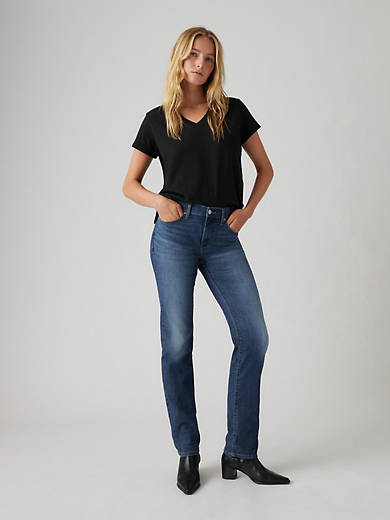 

314 Формирующие прямые женские джинсы Levi's, цвет Cool Agenda - Dark Wash