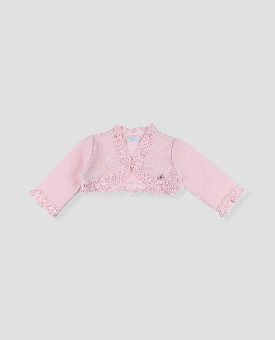 

Жакет-болеро для девочки из хлопчатобумажной пряжи Foque, цвет Rosa