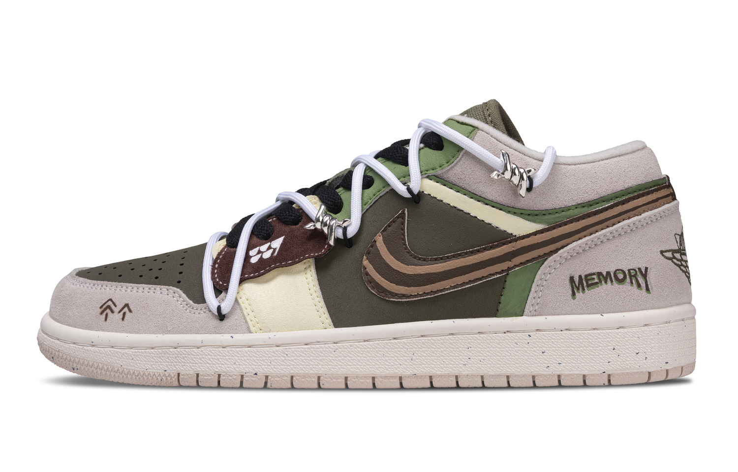 

Air 1 устойчивые к истиранию низкие баскетбольные кроссовки Vintage Unisex Jordan, коричневый