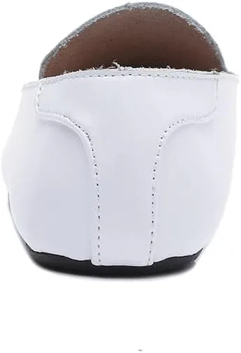 Лоферы кожаные Loafers White SayfuR — фото 2