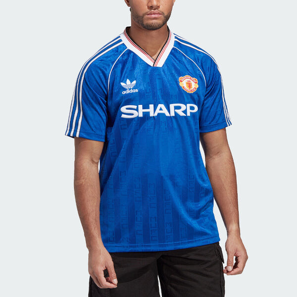 Футболка оригиналы manchester united og 1988 90 третий Adidas, синий — фото 2