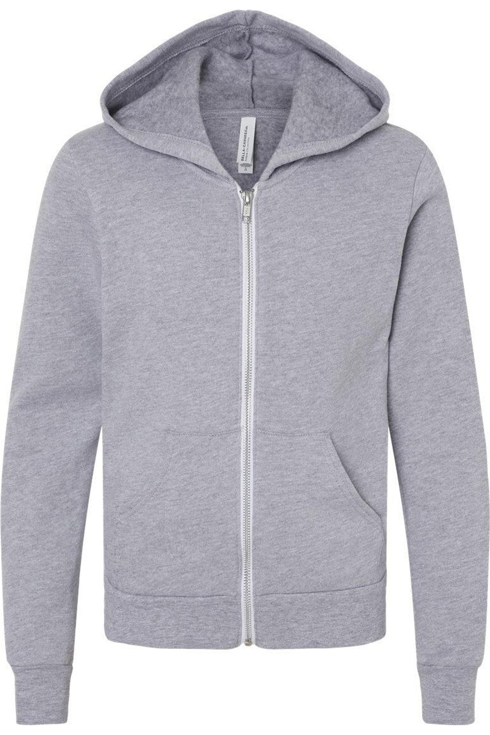 

BELLA + CANVAS Молодежная флисовая толстовка с полной застежкой-молнией, Athletic Heather
