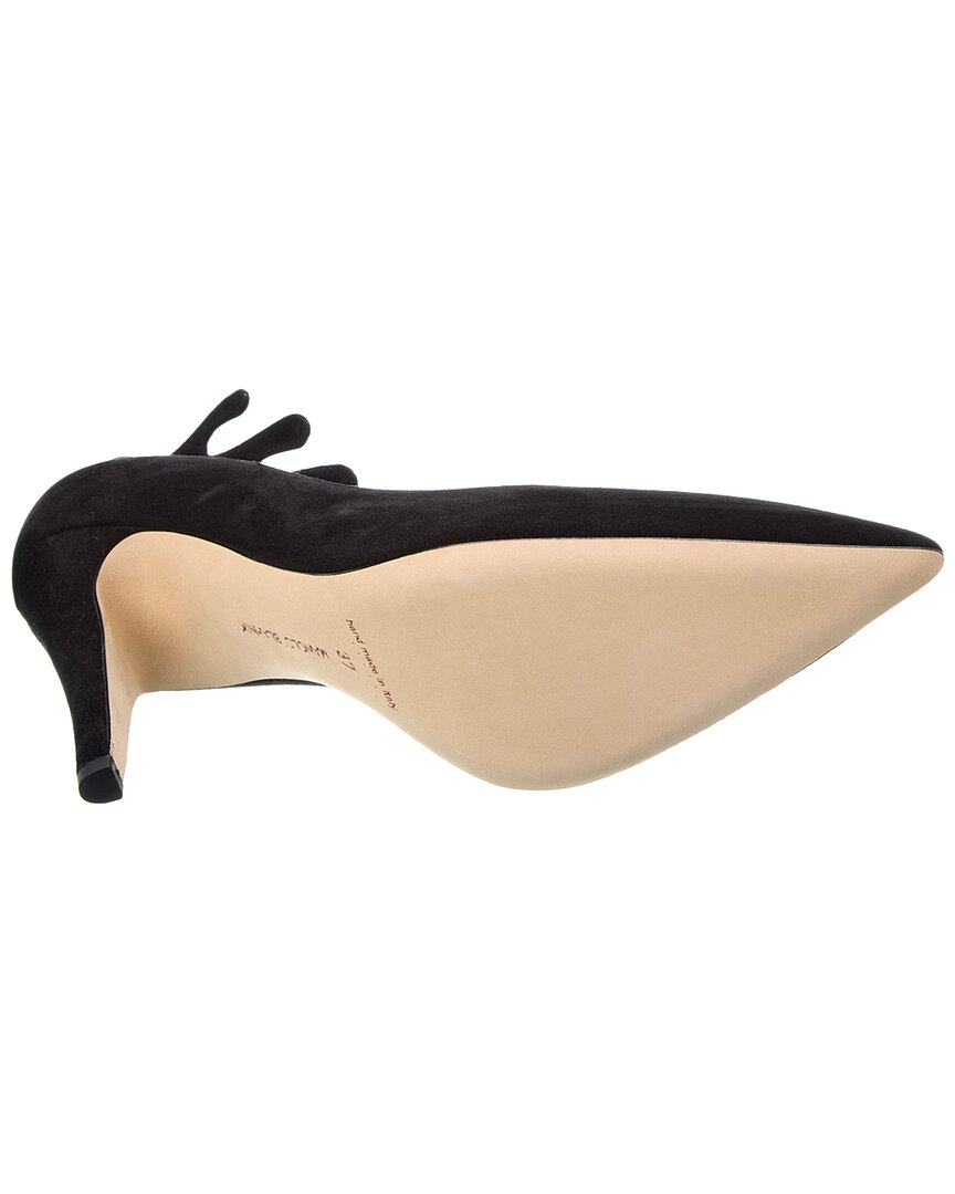 Туфли-лодочки Manolo Blahnik Florettehi 105 из замши, черный — фото 4