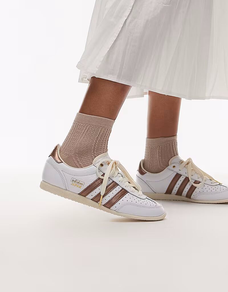 Кроссовки Adidas Originals Japan белого и светло-коричневого цвета — фото 3