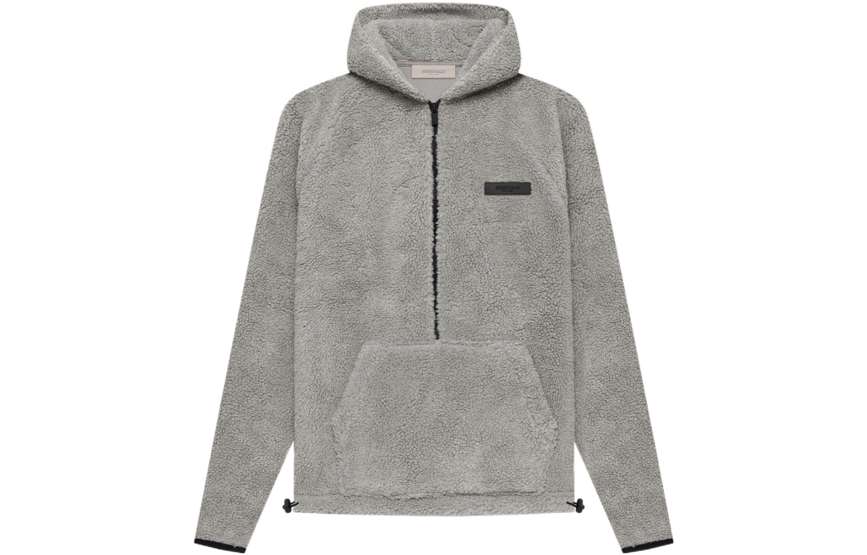 Худи Fear of God Essentials SS22 Mens Polar Fleece Half Zip Hoodle 'Dark Oatmeal' — фото 2