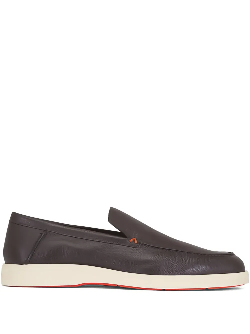 Лоферы с декоративной строчкой Santoni, коричневый
