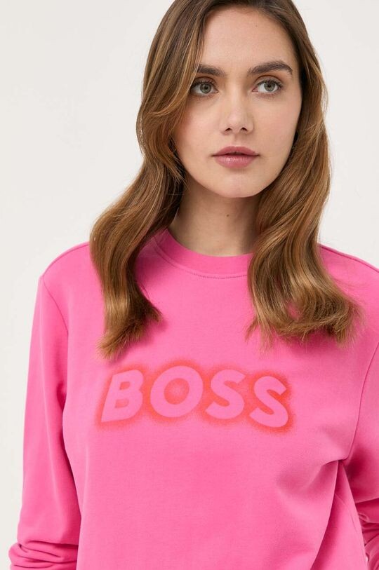 

Хлопковая толстовка Boss, розовый
