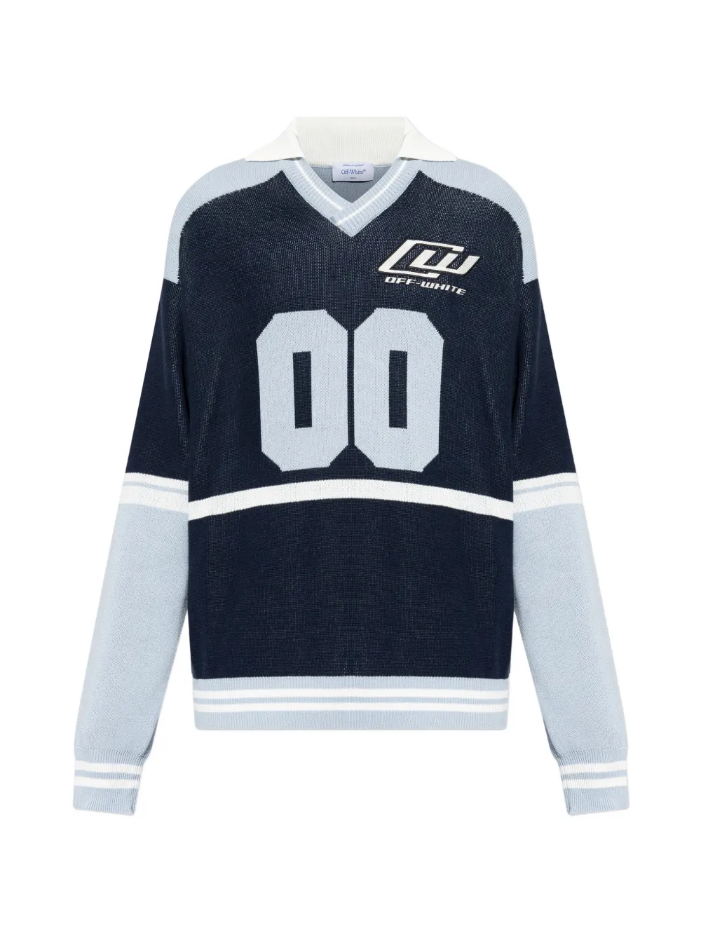 

Свитер с V-образным вырезом и логотипом Off-White, синий