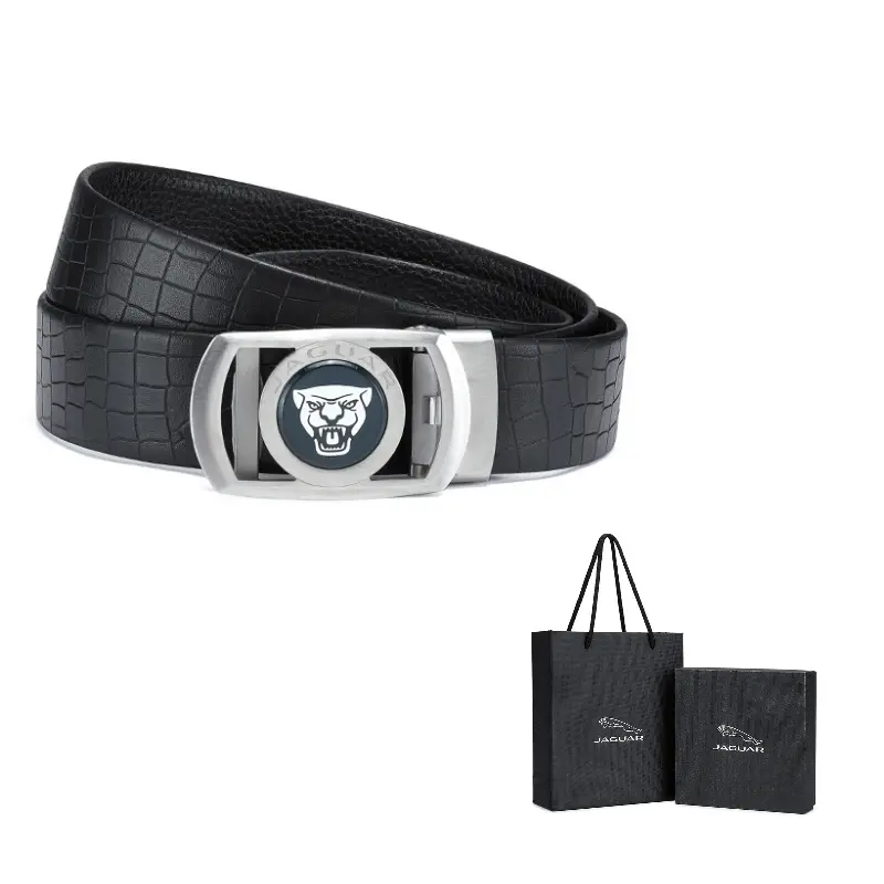 

JAGUAR Мужской кожаный ремень из коровьей кожи 3.4 см, Black