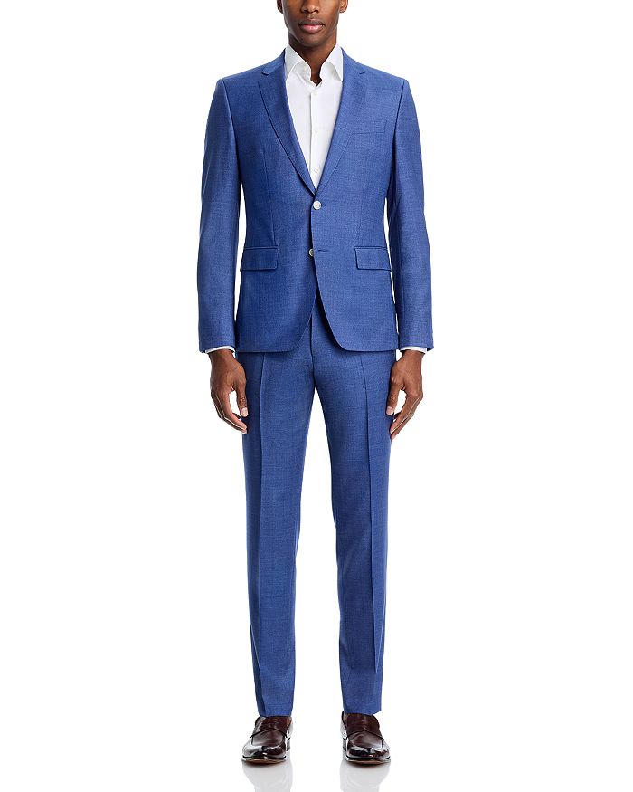 

Текстурированный однотонный костюм Slim Fit BOSS, синий