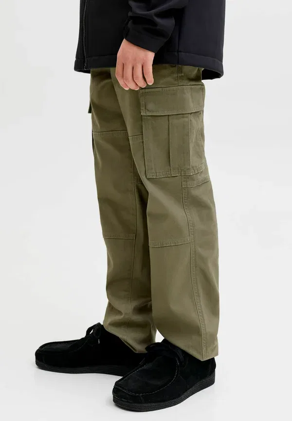 Штаны карго regular fit Jj Rebel, оливковая ночь