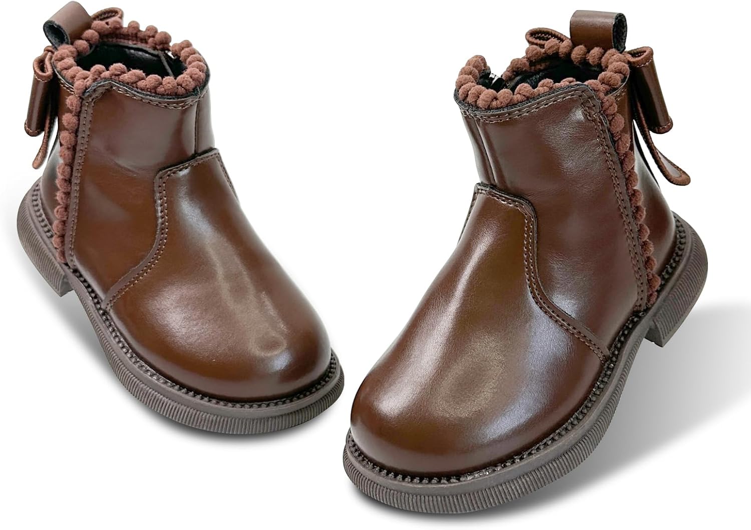 

Детские ботинки для мальчиков и девочек, боевые ботинки на щиколотку, малыши, челси, осень-зима, снежные, походные, рабочие, водонепроницаемые кожаные обувь для улицы Uineky, A2 Brown