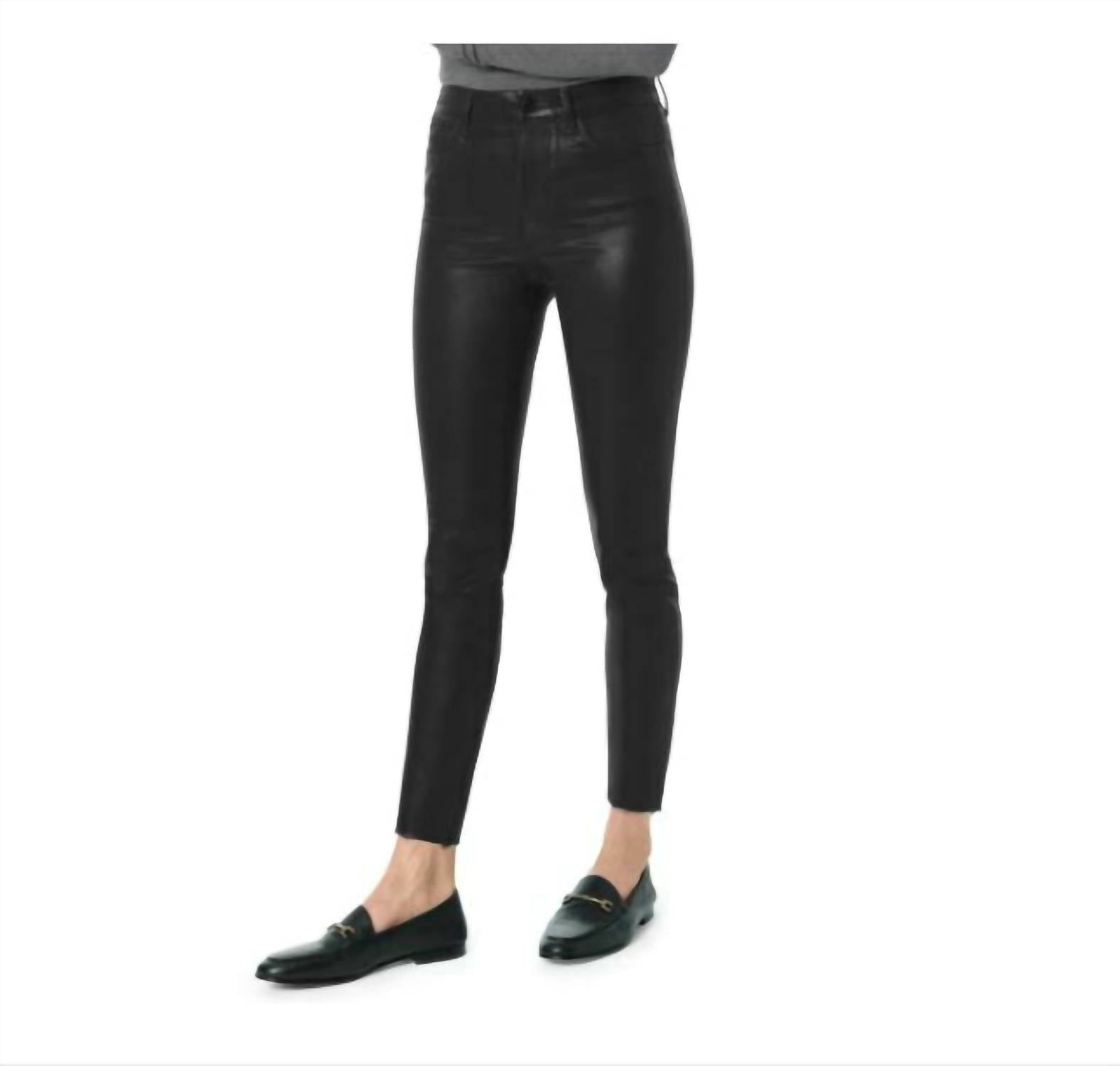 

Джинсы-скинни Charlie Coated High-Rise Skinny черного цвета JOE'S Jeans