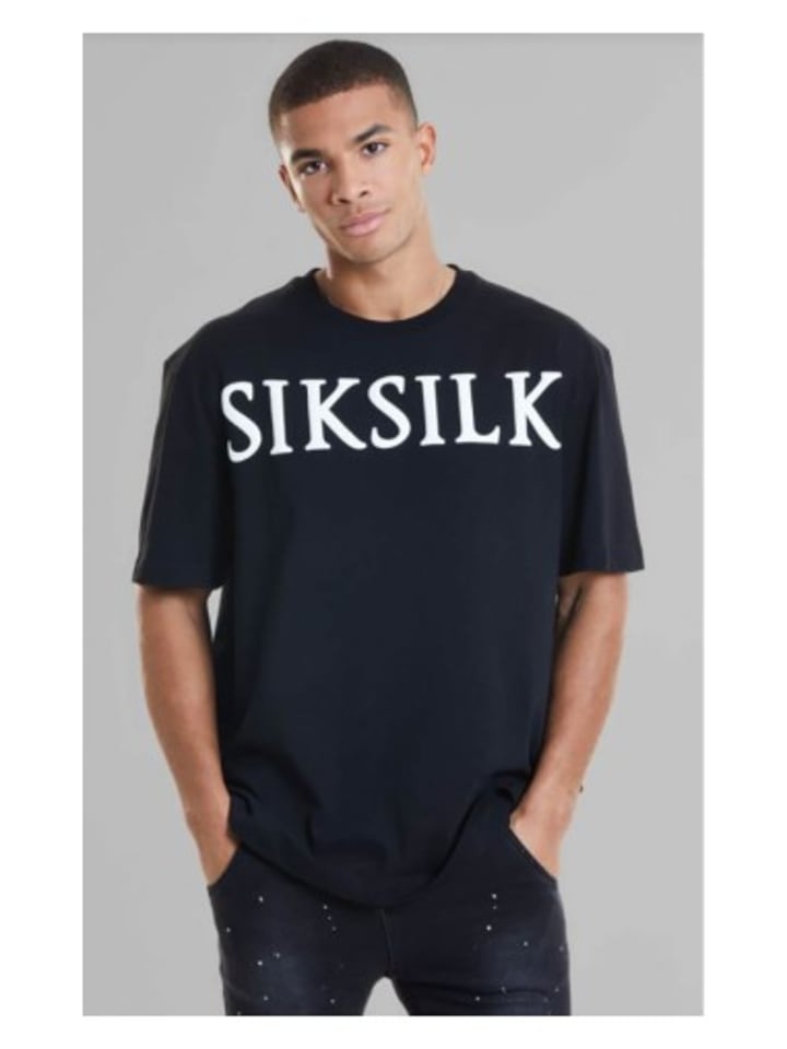 

Футболка SikSilk, черный/белый