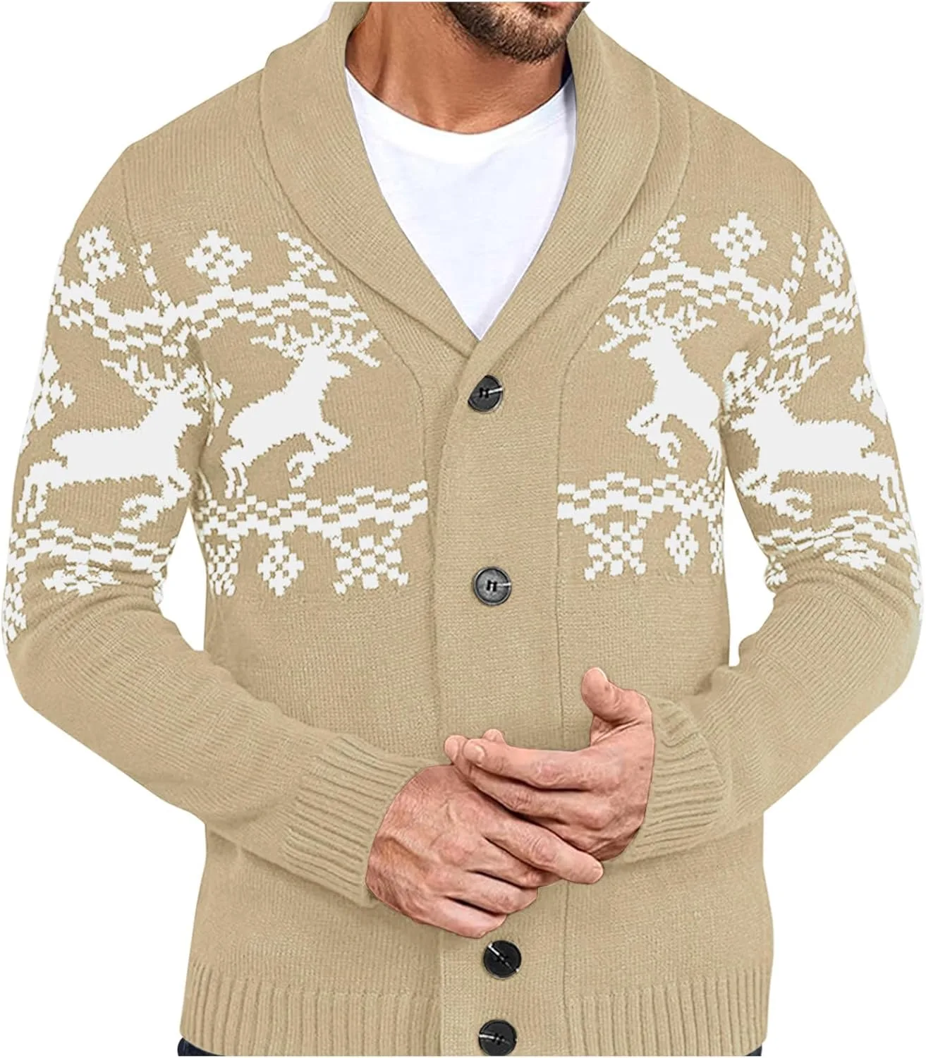 

Мужской кардиган Cambkatl с воротником-шалью, Slim Fit, на пуговицах