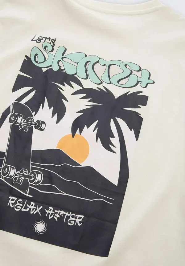 Футболка Tom Tailor glow in the dark t-shirt mit rückenprint print t-shirt, шерстяной белый — фото 3