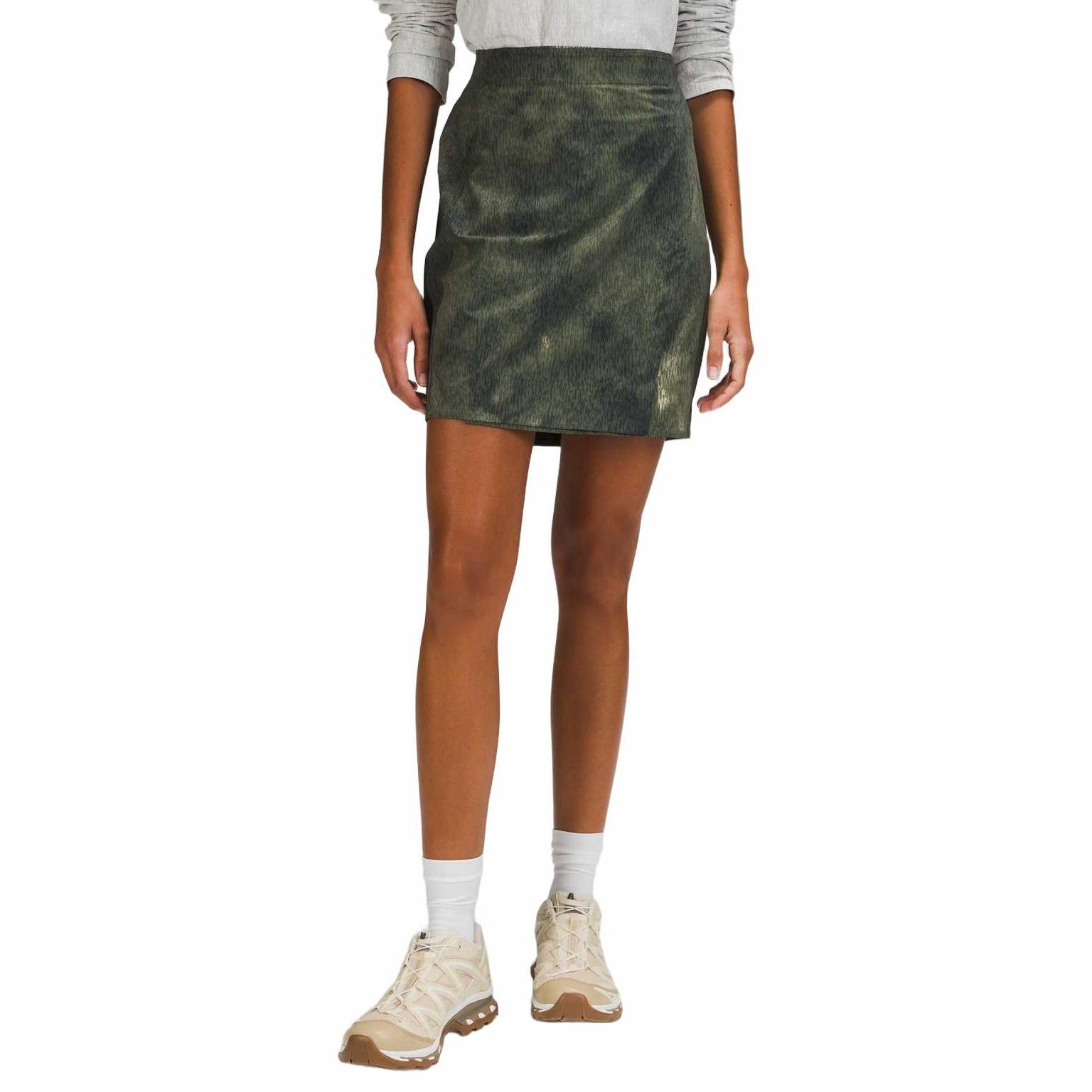 

LAB Collection Повседневная короткая юбка-трапеция Женская Смешанный цвет серый зеленый Lululemon, Смешанный цвет дрейфующий серый зеленый