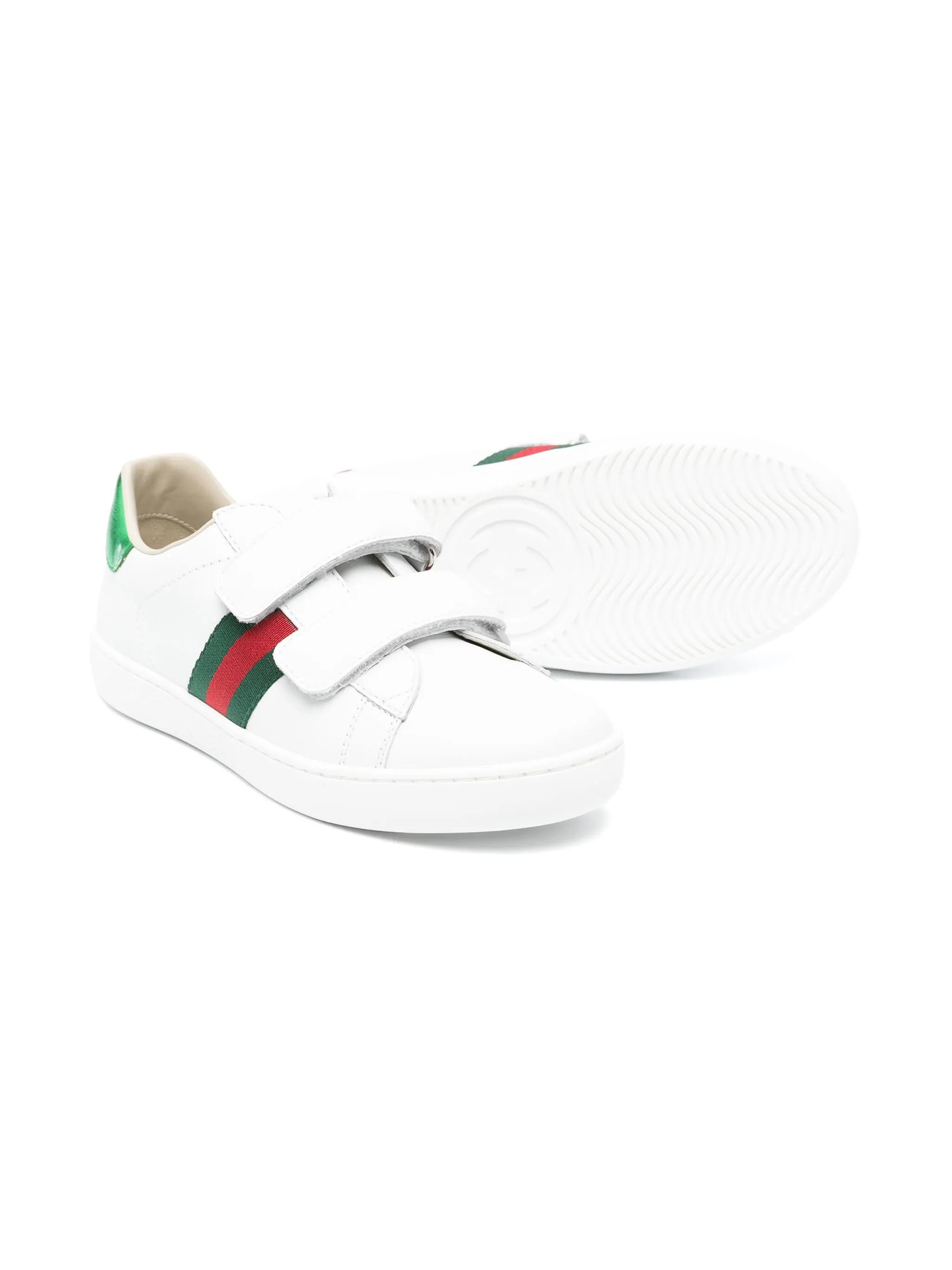 Кроссовки с застежками на липучках Gucci Kids, белый — фото 2