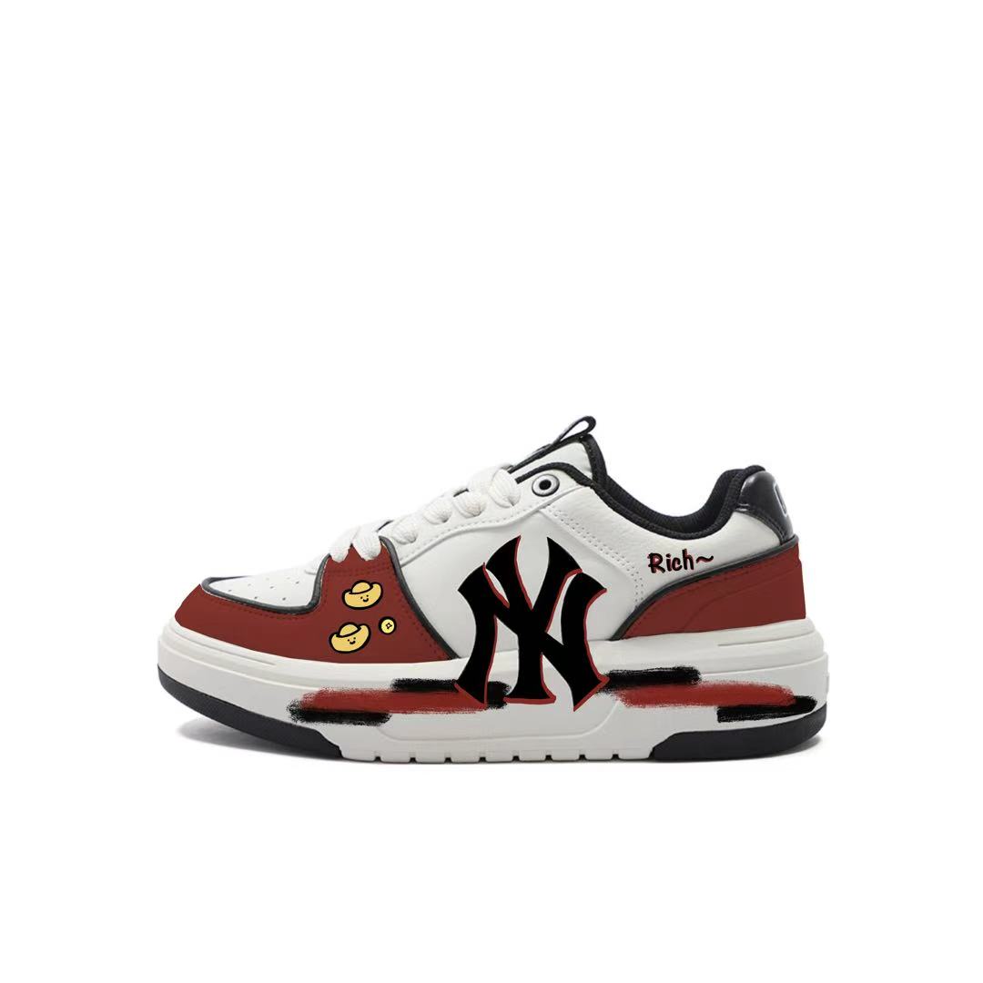 

MLB Chunky liner non slip легкие низкие скейтборд кроссовки unisex белые красные