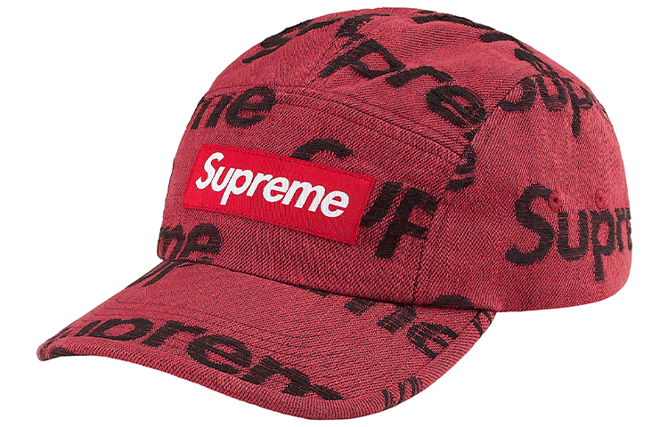 

Supreme Потёртая кепка с логотипом из денима, Red