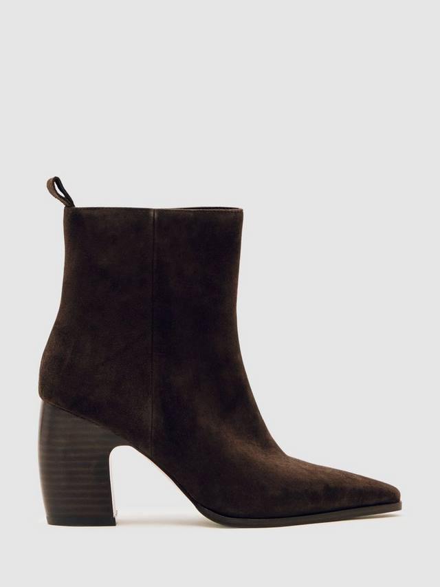 Ботинки Amy Suede с острым носом Reiss, Chocolate
