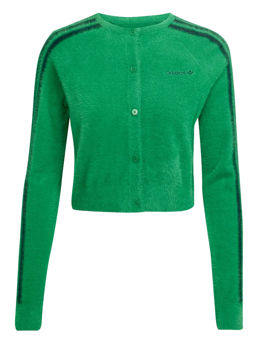 

Пушистый полосатый кардиган Adidas, зеленый