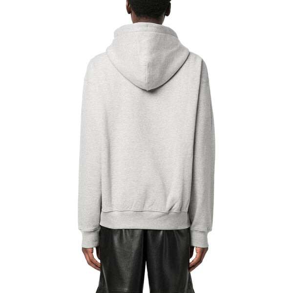 Толстовка Nike Solo Swoosh Full-Zip Hoodie 'Grey Heather & White', серый — фото 3