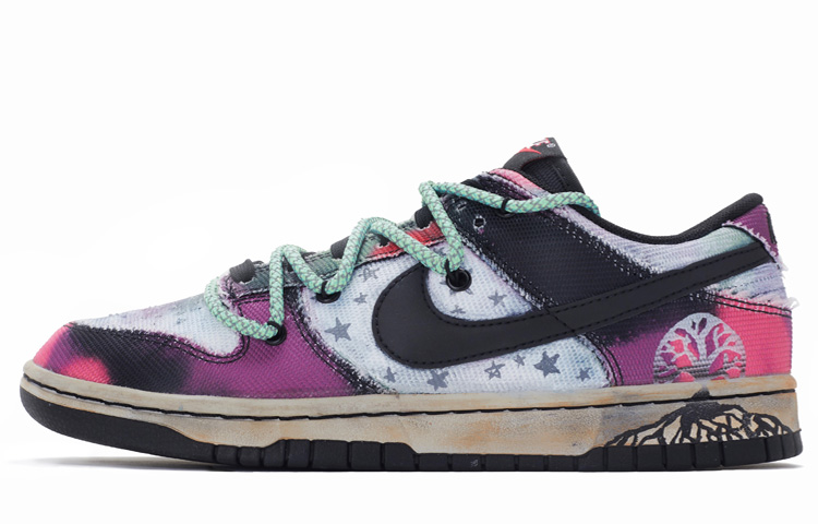 

Кроссовки Nike Dunk Skateboard Shoes Men Low-Top Green/Purple/Black/White